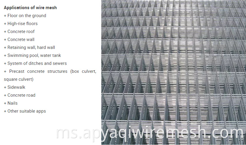 Panel Pagar Mesh Kawat yang Dikimpal Galvani di 12 Gauge 304 Panel Mesh Dikimpu Keluli Stainless